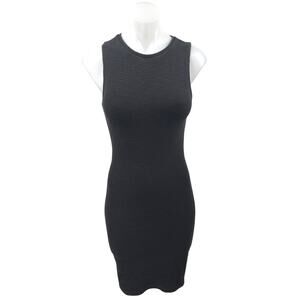 Zara Black Knit Sleeveless Cami Camisole Knee Length Bodycon Tank Dress Size S